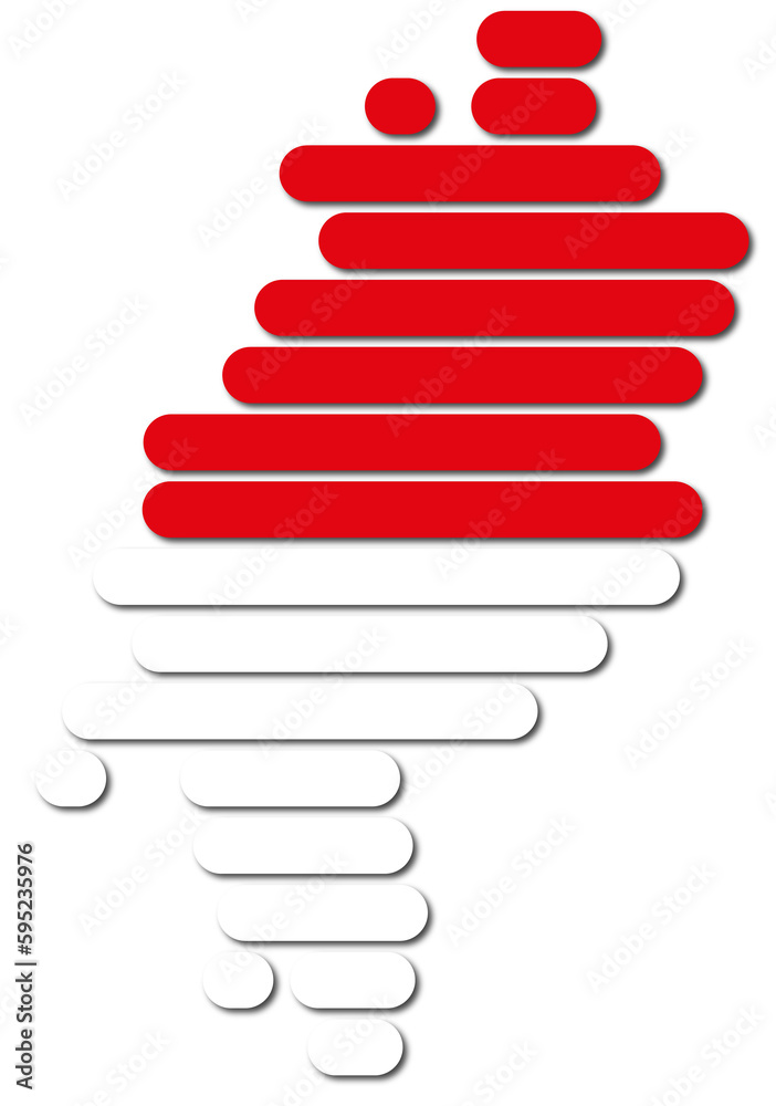 Bundesland Hessen in farbigen Linien Bundesland Hessen in farbigen Linien