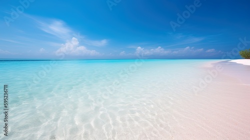 Beautiful Holiday summer sand beach tropical beach and sea Background © aporn