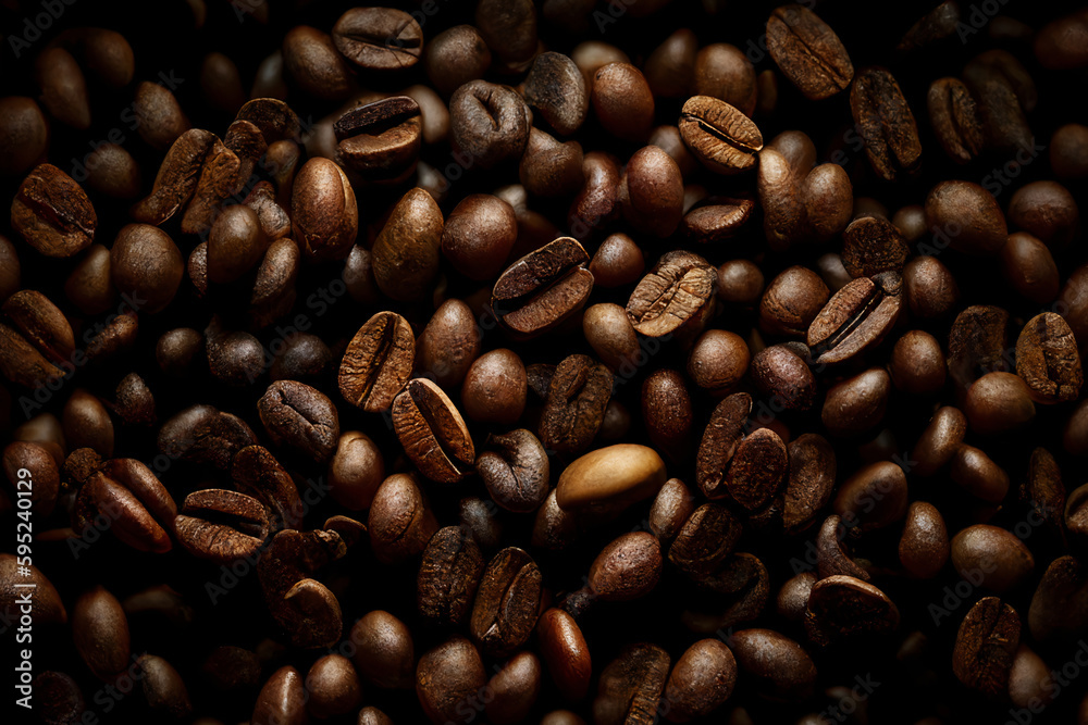 Coffee beans top view background Coffee beans top view background