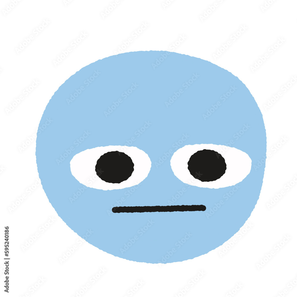 Light blue emoji cartoon monster Cute element for decoration 