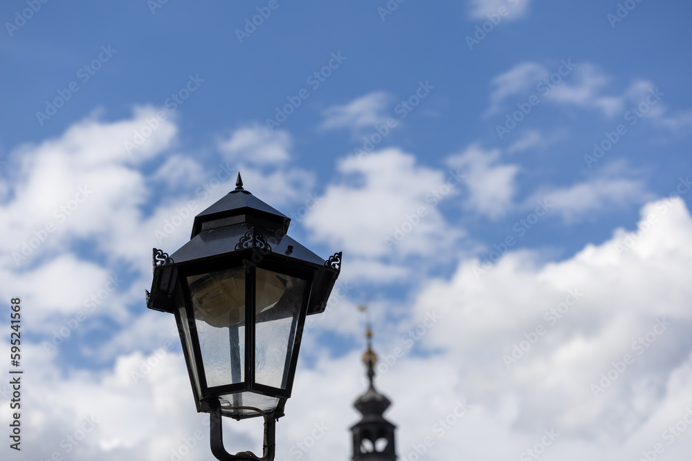 Old wall street lighting in the Old Town of Krakow