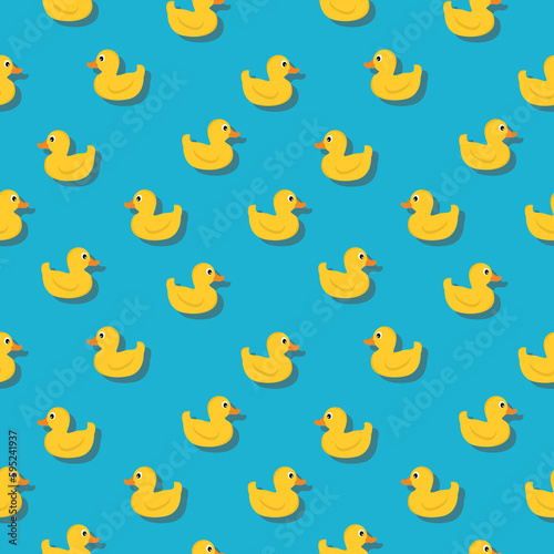 Yellow ducks seamless pattern
