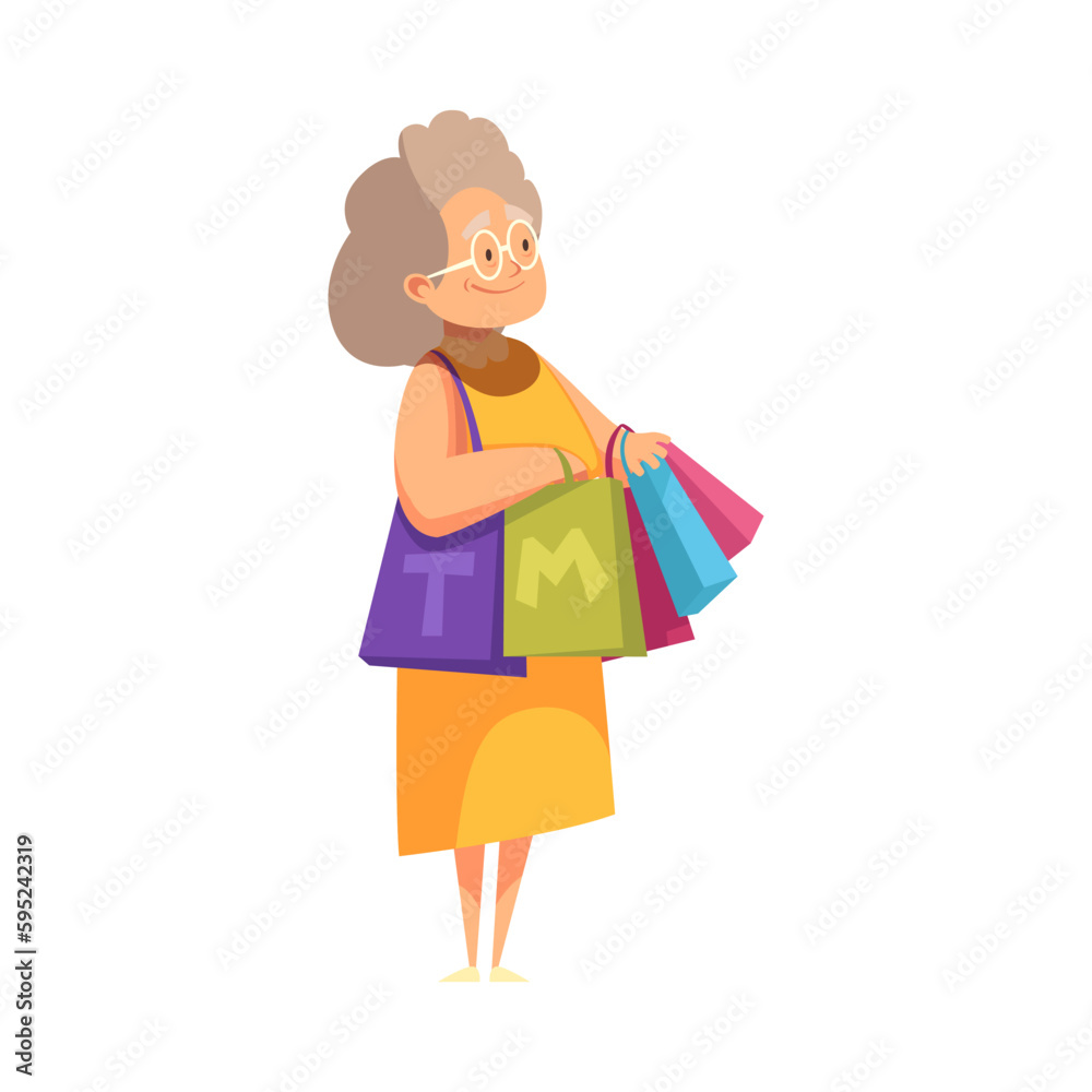 Shopaholic Cartoon Illustration