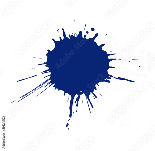 Ink spot brush dd blue pen ink brush back to school dtyle cutout white background graphic effect