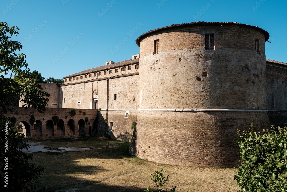 View of the ancient castle in downtown of Pesaro city View of the ancient castle in downtown of Pesaro city