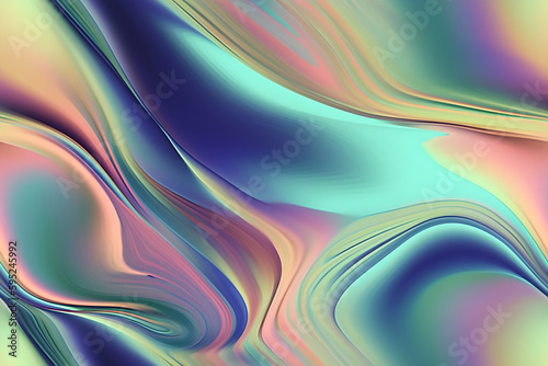 Abstract reflective purple wavy abstract background, an idyllic iridescent wavy texture, rainbow color wave, Holographic Foil, generative ai 