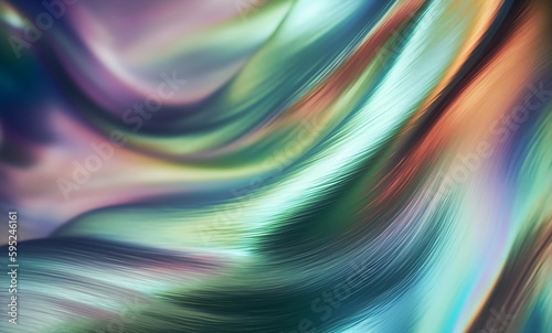 Abstract reflective purple wavy abstract background, an idyllic iridescent wavy texture, rainbow color wave, Holographic Foil, generative ai 