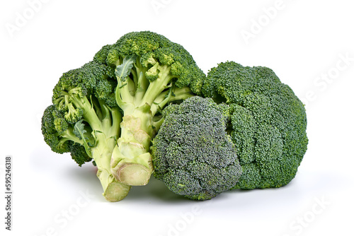 Fresh green broccoli, isolated on white background. High resolution image.