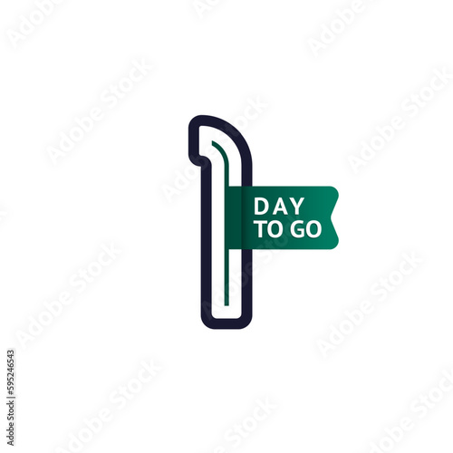Number 1, countdown left day, the counter of days the start of the event, one day to go sale price offer promo deal timer.