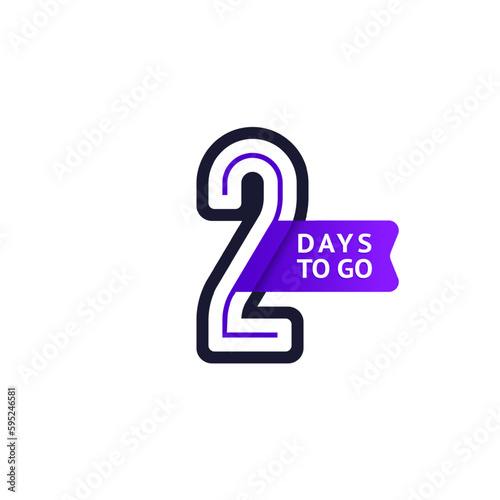 Number 2, countdown left day, the counter of days the start of the event, two days to go sale price offer promo deal timer.