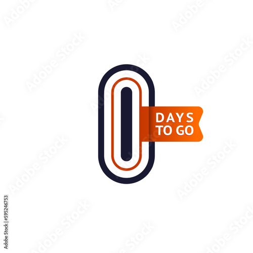 Number 0, countdown left day, the counter of days the start of the event, zero days to go sale price offer promo deal timer.