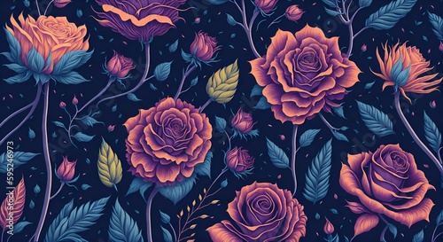 Fondo de textura de dibujos de patrones de flores de colores