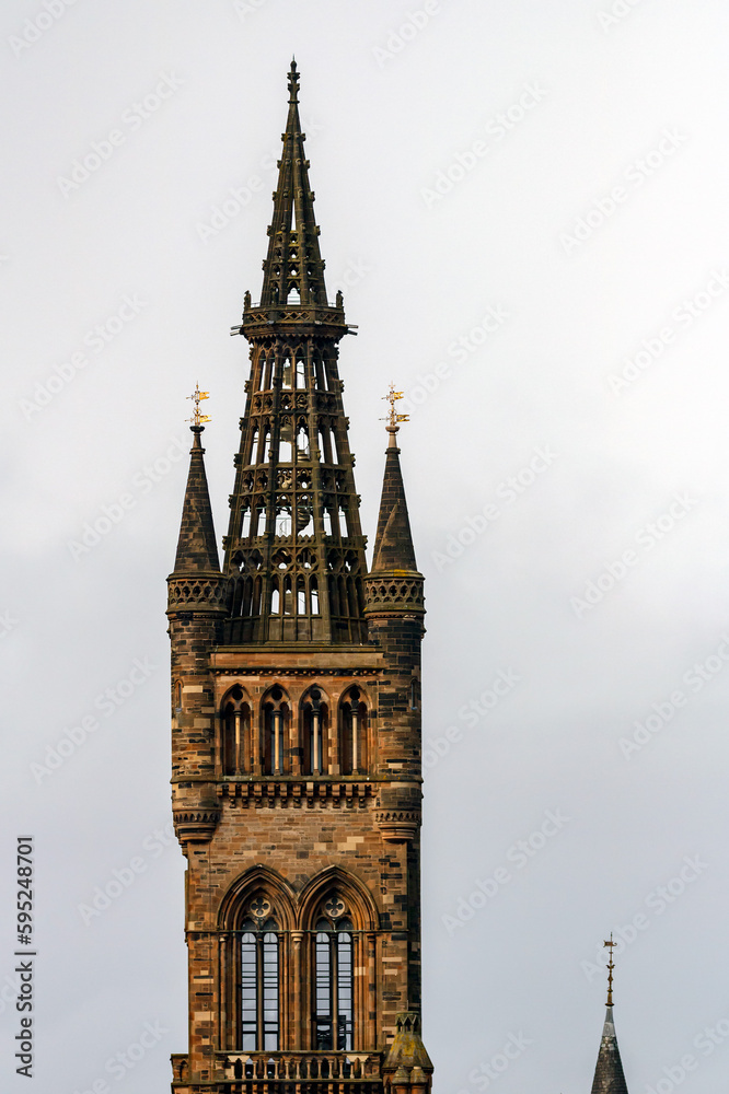 The tower of Glasgow University.