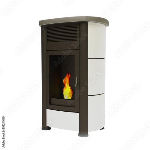 pellet stove fireplacen 3d
