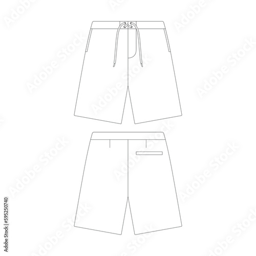 template boardshorts vector illustration flat design outline clothing collection
