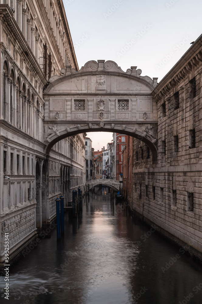 Bridge of Sighs, Ponte dei Sospiri in the morning, Venice, Italy