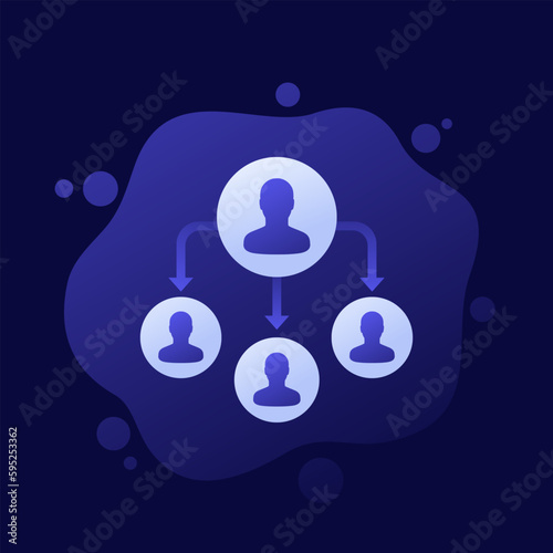 delegation and management icon, vector design