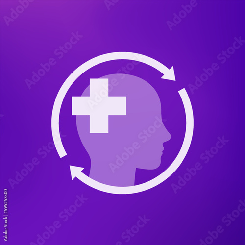 Rehab and recovery vector icon