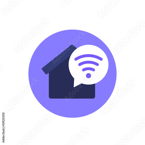 wi-fi in a house icon  flat vector