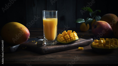 Fresh Mango Juice in a Glass made with Fresh Mangoes