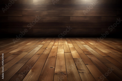 Wooden room backdrops . Rustic wood texture. generative ai. Wood background. Wooden plank floor background © Zakaria