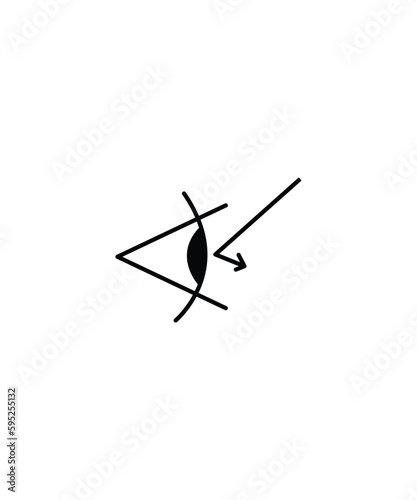 eye with ray icon, vector best line icon.