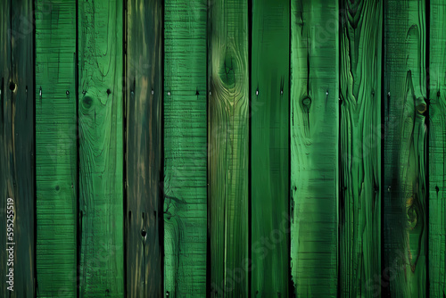 Green wooden planks background. Generative ai. Wooden texture. Green wood texture. Wood plank background