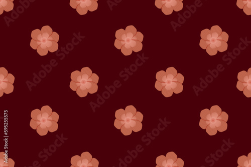 Floral seamless pattern. Flowers endless Background. Red backdrop with Summer Flower. Vector illustration. Wallpaper and bed linen print.