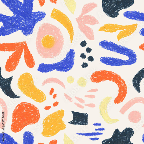 seamless pattern colour pencil draw brush blush shape splash flower color palette