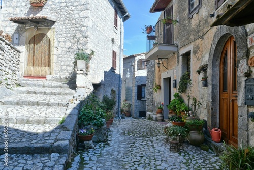 The medieval village of Fumone, Italy. photo