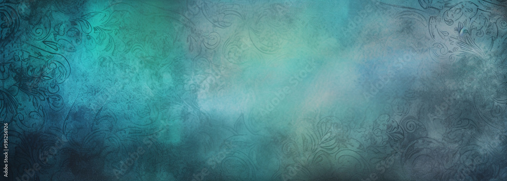 abstract blue and green background with a watery texture. Generative Ai