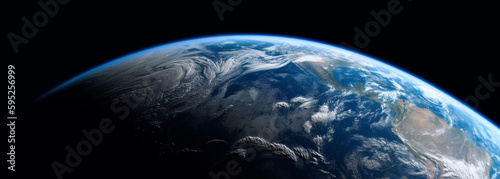 a view of the earth from the space shuttle. Generative Ai