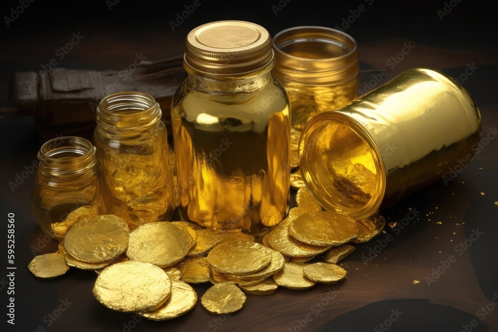 pile of gold coins,coins on the table, ai generative pile of gold coins,coins on the table, ai generative