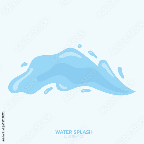 Blue water splash  element and illustration