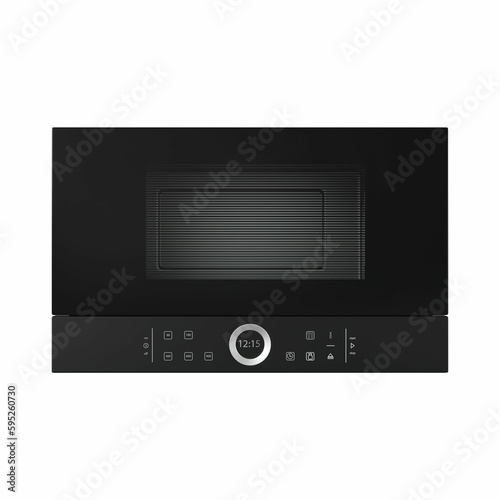 Modern microwave oven on a pristine white background, 3D rendered