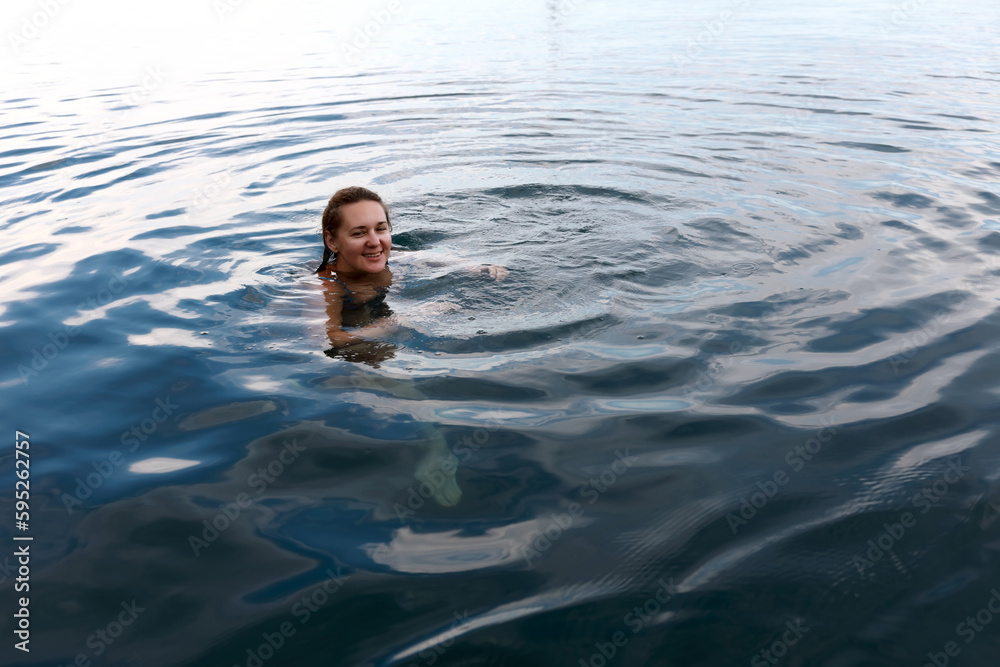 Woman swimming in Black Sea