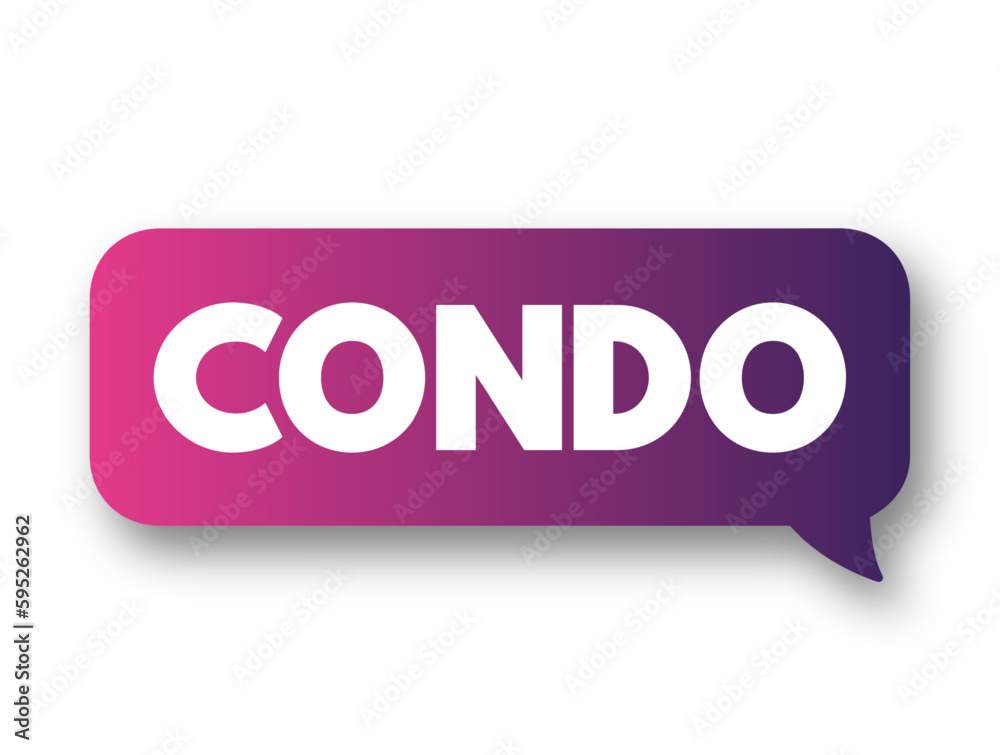Condo is an individually owned residential unit in a complex or building, text concept background Condo is an individually owned residential unit in a complex or building, text concept background