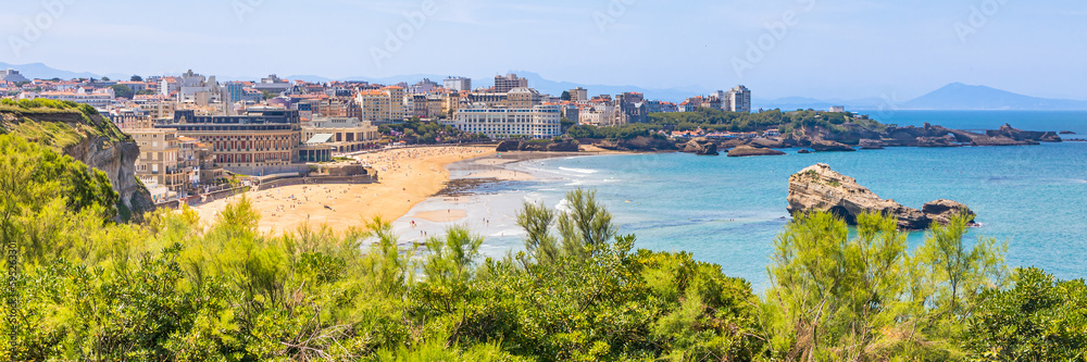 Aerial view of the city of Biarritz, France
