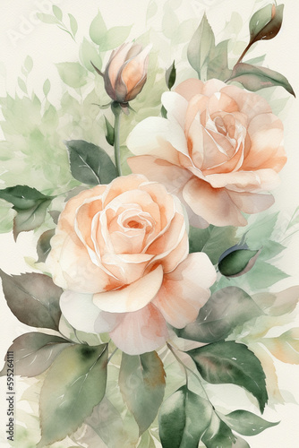Romantic Watercolor Flowers - Weeding and Celebrations AI