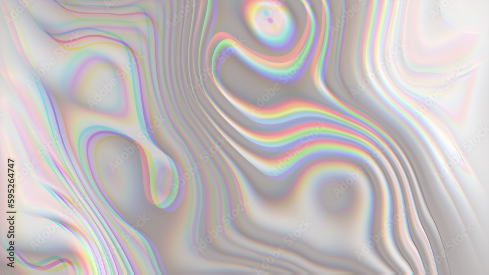 Creative bright pearl iridescent fluid illusion jewels background. Abstract substance pearl white milk iridescent 4K motion graphic. High quality 8K image