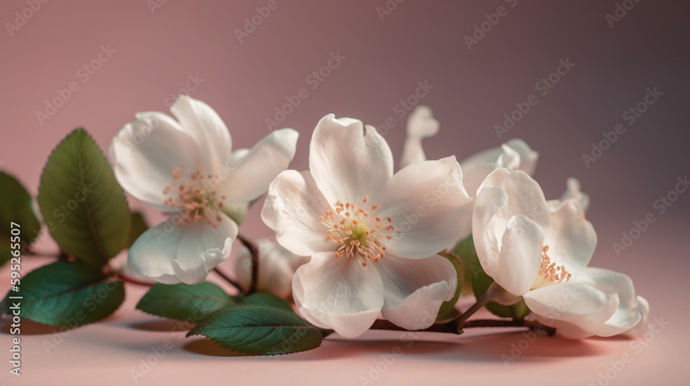 Wedding and Celebrations: A White Floral on a Blush Pink Background AI Wedding and Celebrations: A White Floral on a Blush Pink Background AI