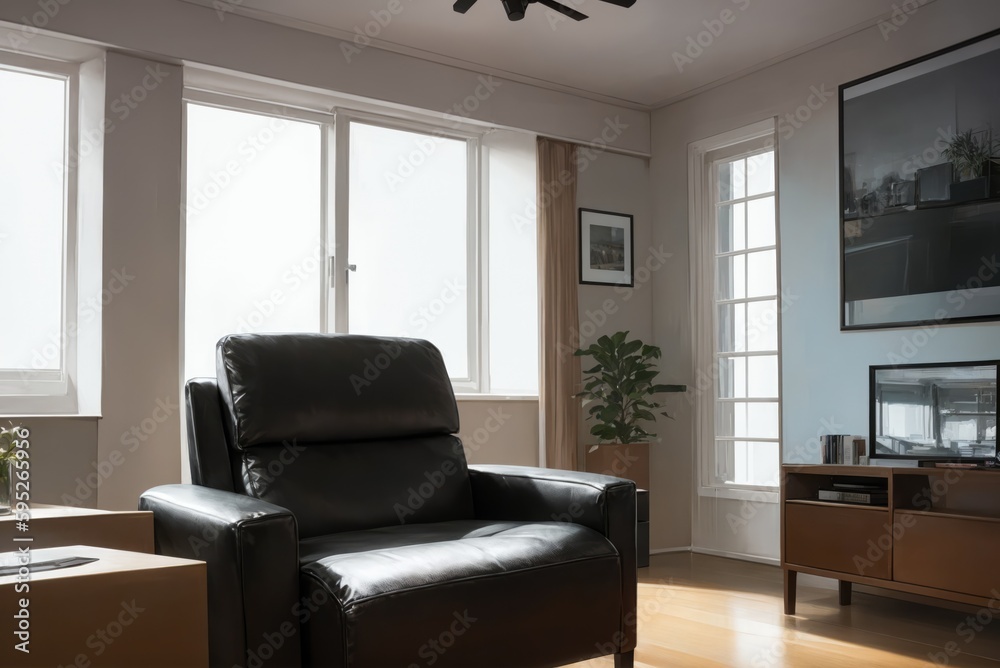 Interior mockup with picture frame on a Wall. Living room in pastel colors with sofa and painting on a wall 3D render.
