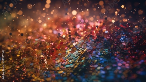 Sparkling Luxury  Glitter  Bokeh Sparkles  and Particles. Generative AI