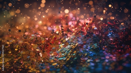 Sparkling Luxury: Glitter, Bokeh Sparkles, and Particles. Generative AI