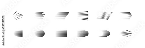 Fast speed line icon set. Motion, wind symbol. Vector EPS 10