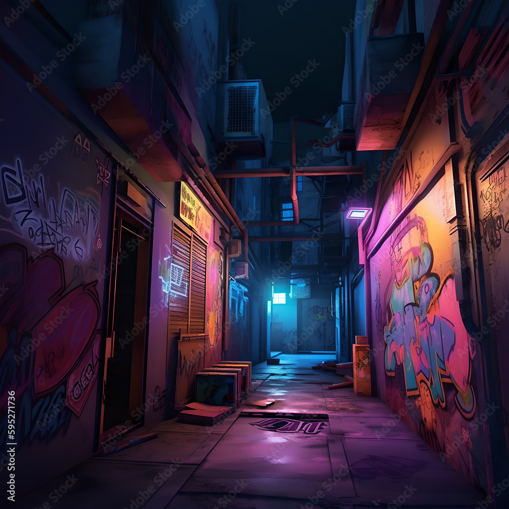Cyberpunk back alley