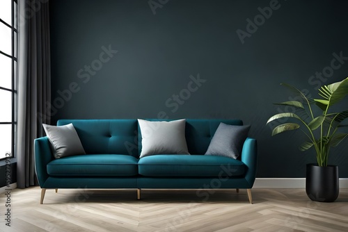 Couch oder Sofa im Wohnzimmer Mockup