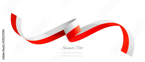 Polish flag ribbon vector illustration. Poland flag ribbon on abstract isolated on white color background