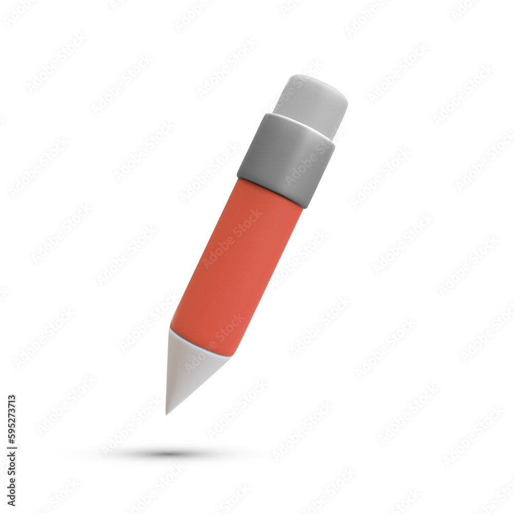 Pencil with Rubber eraser, isolated on White background. Pencil with rubber eraser in modern simple flat design. Vector illustration Pencil with Rubber eraser, isolated on White background. Pencil with rubber eraser in modern simple flat design. Vector illustration