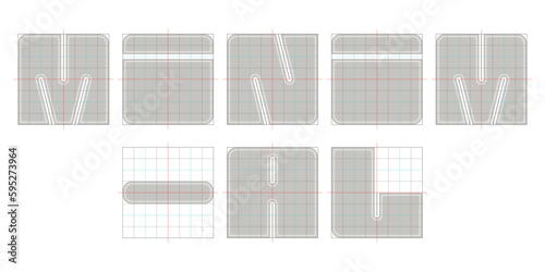 Editable minimalist font concept with grid template.
